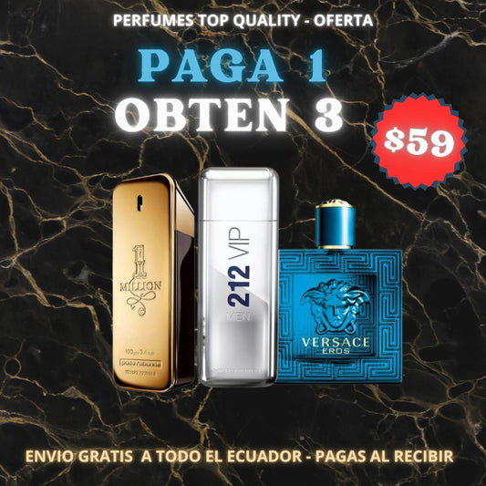 [OFERTA 3X1] Kit Colección Élite Hombre: One Million + 212 VIP + Eros
